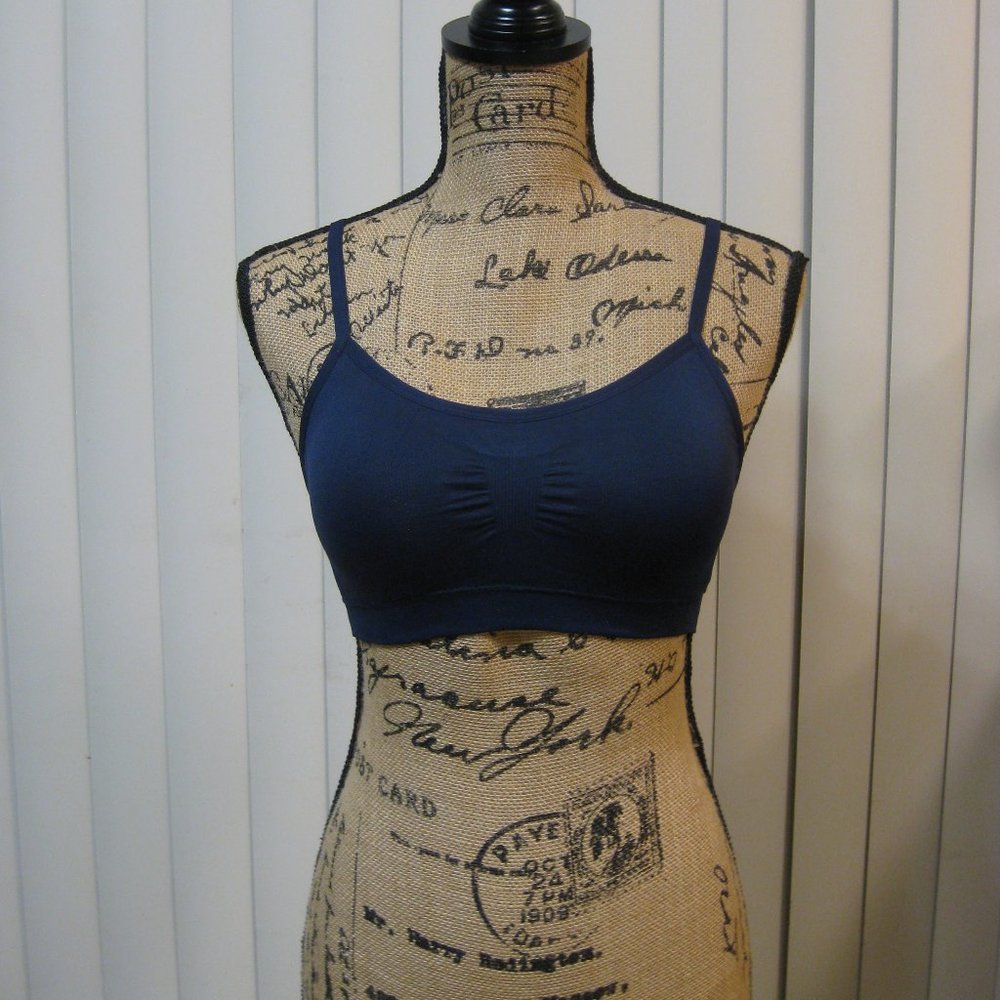 NWOT navy blue padded sports bra bralette M medium